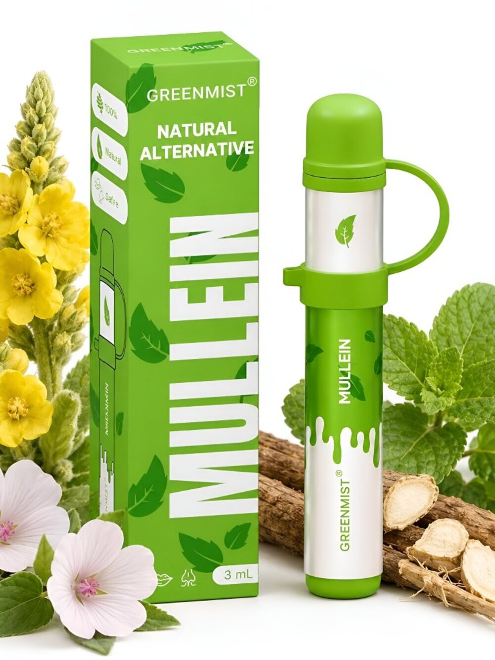 Nasal Inhaler Stick, Herbal Mullein Flavor, Free Breathing - D